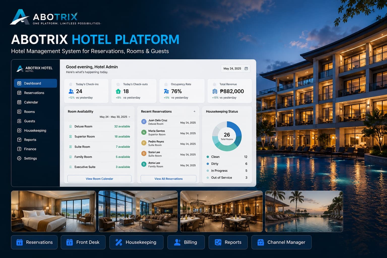 Hotel & Travel Platform dashboard preview